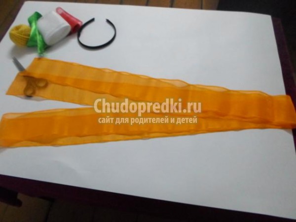 ободок для волос из капроновых лент. Цветочный Хоровод