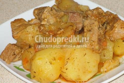 Картошка тушеная с курицей