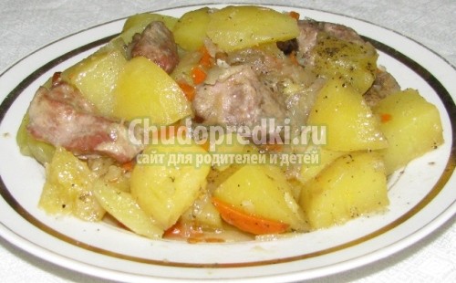 Картошка тушеная с курицей