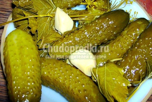 Соленые консервированные огурцы
