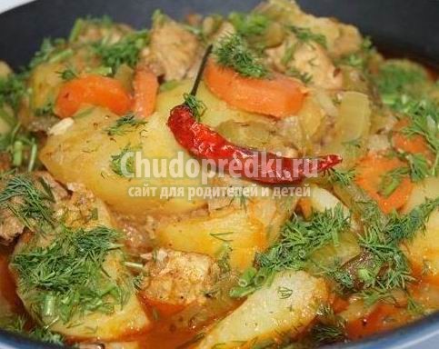Картошка тушеная с курицей. Популярные рецепты