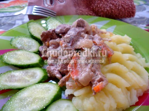 Куриная печень в мультиварке