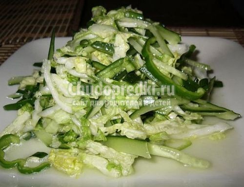 Салаты из капусты с огурцом