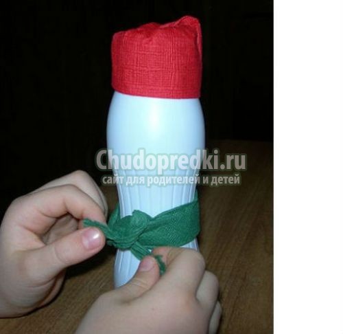 Снеговик из бутылки своими руками
