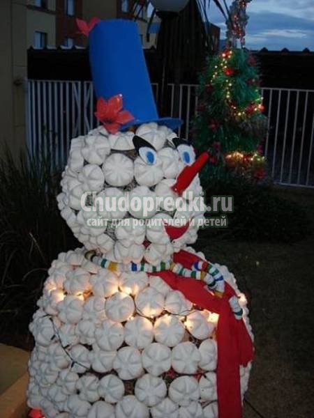 Снеговик из бутылки своими руками