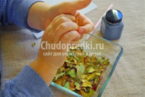 Аппликация из листьев
