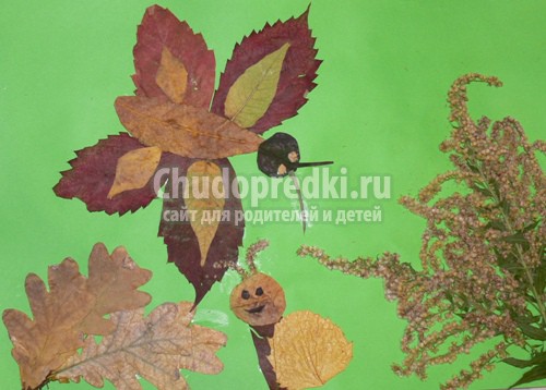 Аппликация из листьев