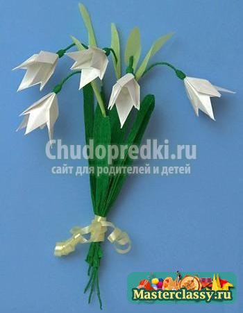 Подснежники из бумаги: пошаговые мастер-классы с фото