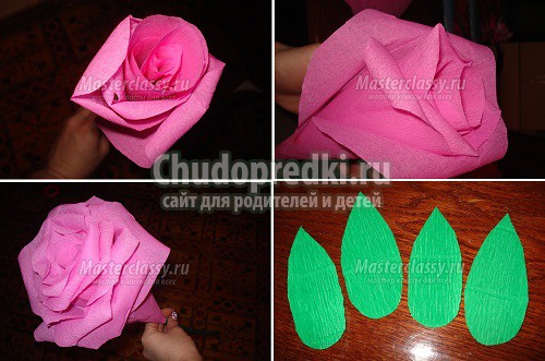 Большая роза из салфетки своими руками