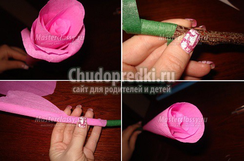 Большая роза из салфетки своими руками
