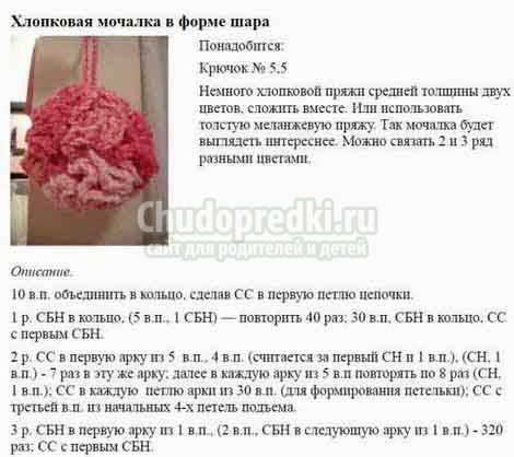 Вязание мочалок крючком: схемы и пошаговое описание