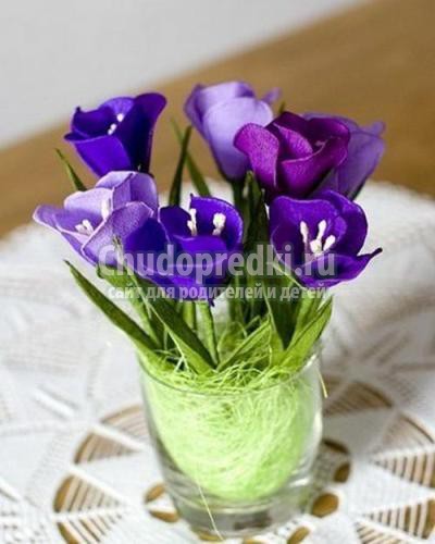 Цветы из гофрированной бумаги