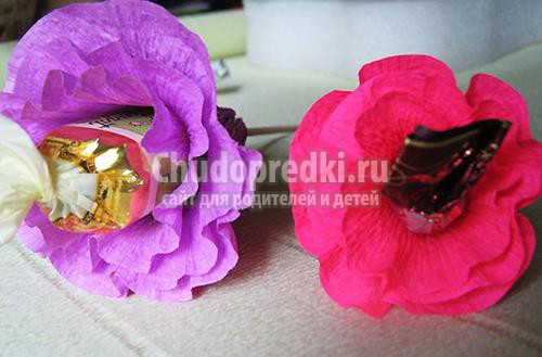 Цветы из гофрированной бумаги