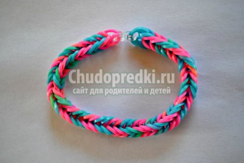 Плетение из резинок рыбий хвост