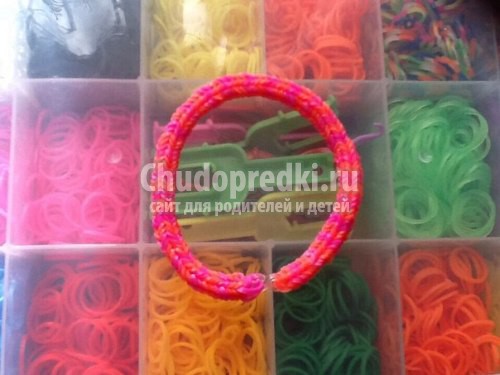 Плетение из резинок рыбий хвост