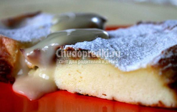 творожная запеканка со сгущёнкой в мультиварке