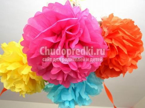 Помпоны из бумаги: как сделать? Пошаговые мк с фото Помпоны из бумаги: как сделать? Пошаговые мк с фото