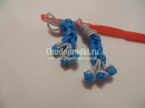 снежинка из резинок крючком