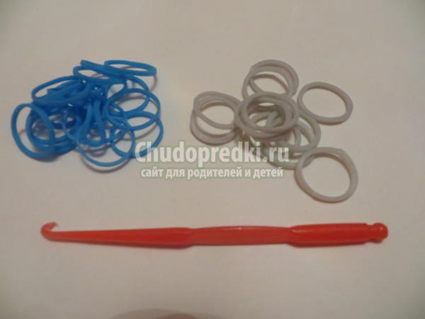 снежинка из резинок крючком
