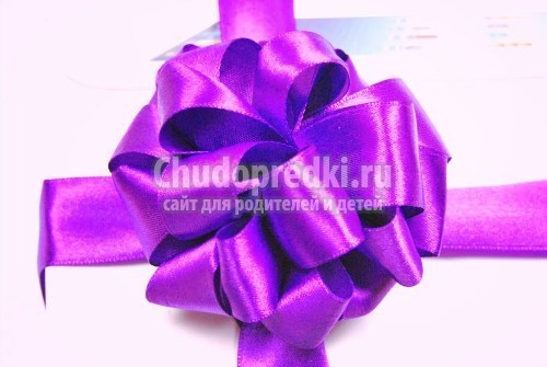 Бант из атласной ленты своими руками