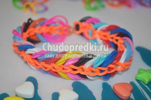 Rainbow loom. Плетение из резиночек на вилках: лучшие фото и видео мастер-классы Rainbow loom. Плетение из резиночек на вилках: лучшие фото и видео мастер-классы