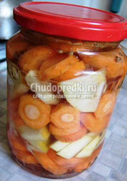 Морковь с яблоками консервированная Морковь с яблоками консервированная