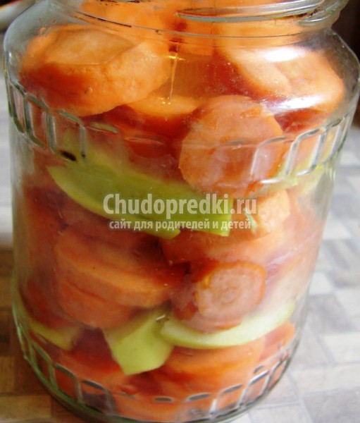 Морковь с яблоками консервированная Морковь с яблоками консервированная