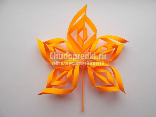 3D осенний лист из бумаги