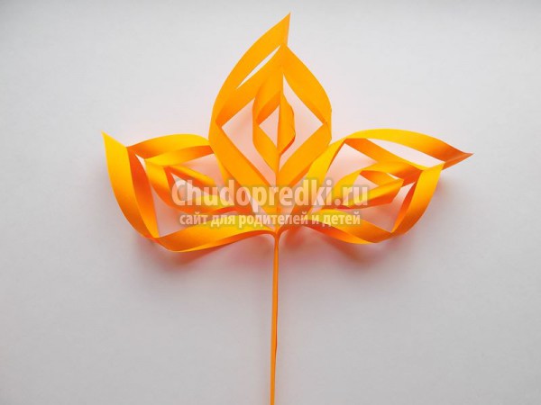 3D осенний лист из бумаги