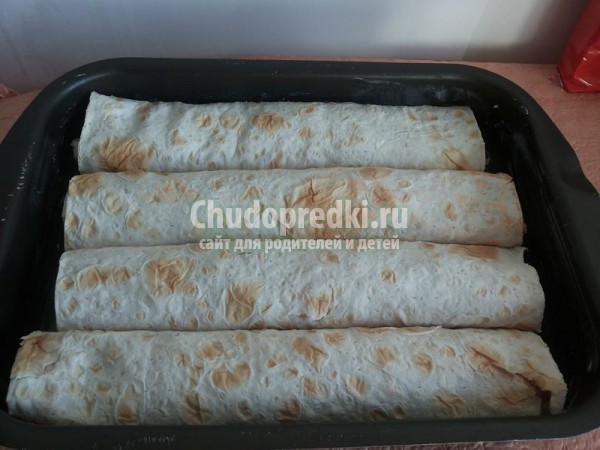 Лавашный пирог в заливке