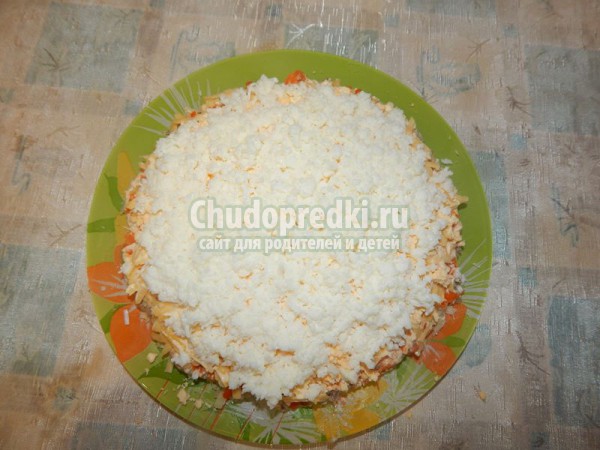 Салат Мимоза под снегом
