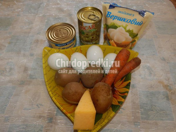 Салат Мимоза под снегом