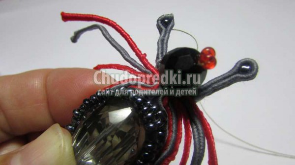 Украшение Паук в сутажной технике