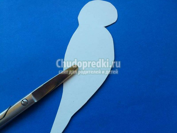 Попугай из гофробумаги