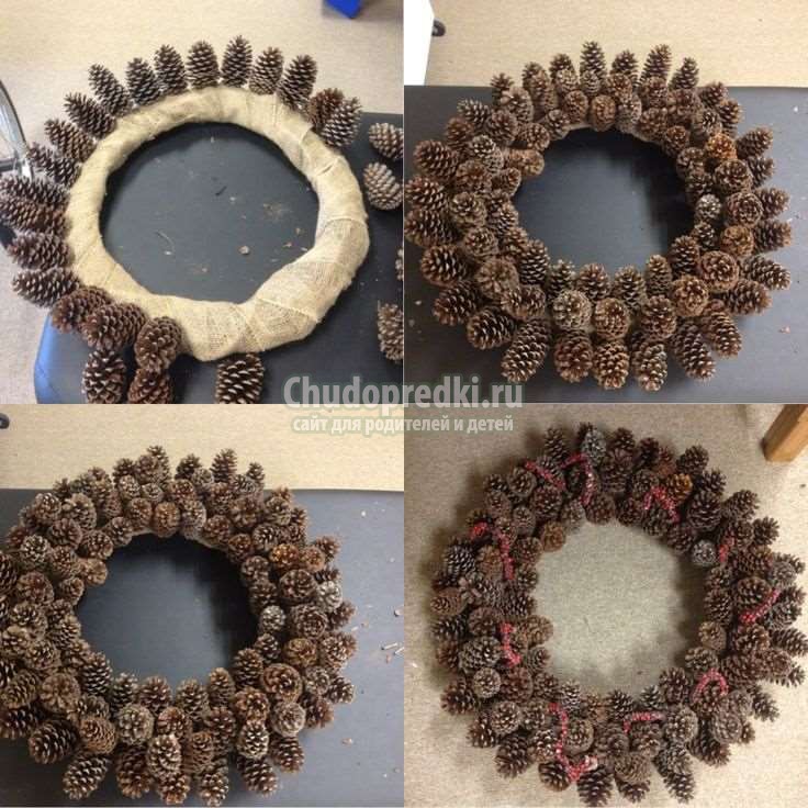 поделки из шишек на новый год