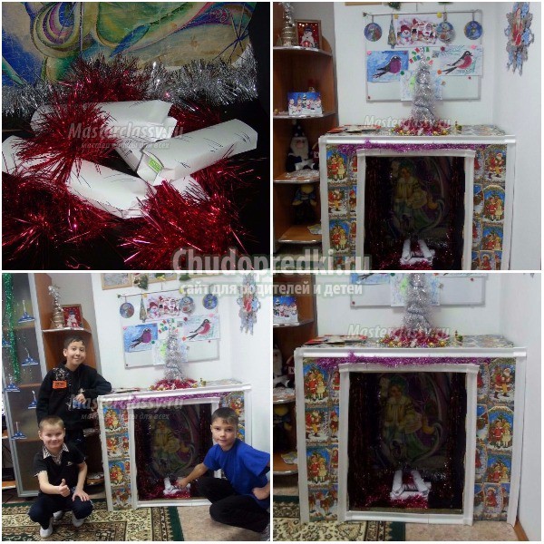 Украшаем камин на Новый год своими руками. Пошаговые мк с фото