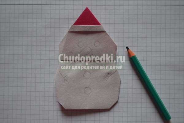 Снеговик оригами