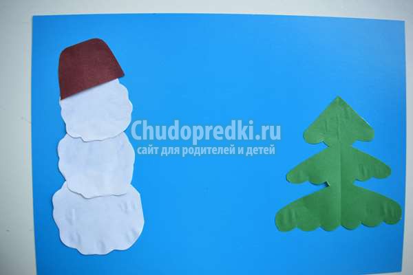 аппликация на тему зима