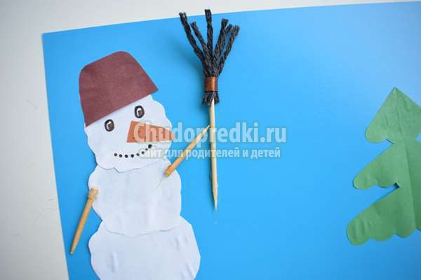 аппликация на тему зима