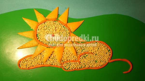 поделки из круп лев