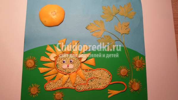 поделки из круп лев