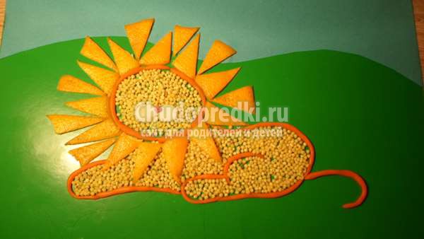 поделки из круп лев