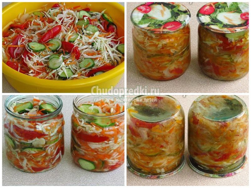 Салаты из огурцов и капусты на зиму: золотые рецепты с фото