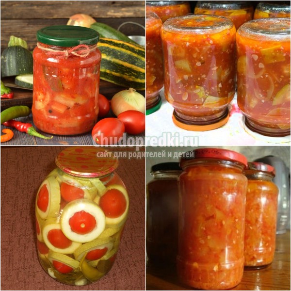 Кабачки с помидорами на зиму: золотые рецепты с фото