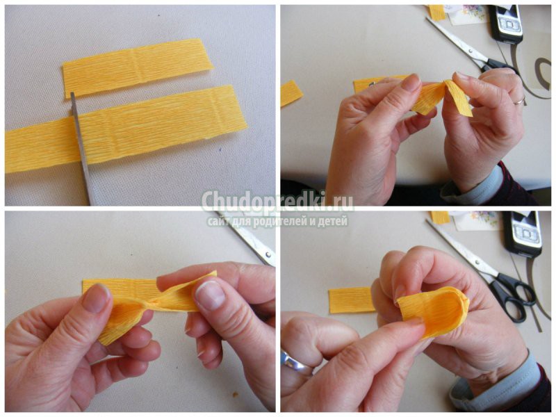 Крокусы из гофрированной бумаги