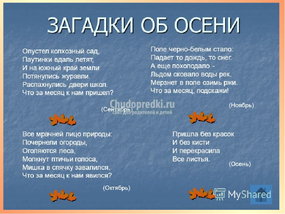Загадки про осень с ответами