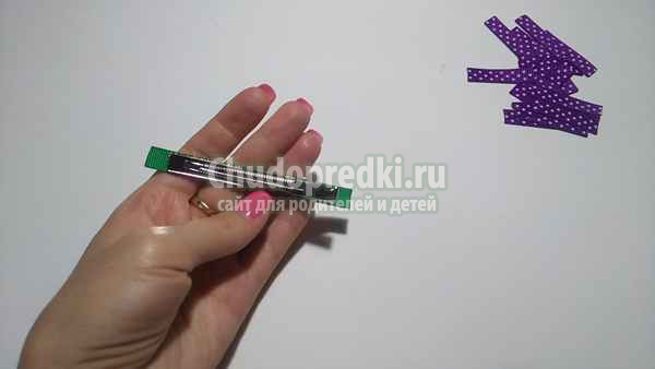 Заколка из репсовых лент Виноград