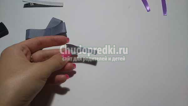 Заколка из лент слоник