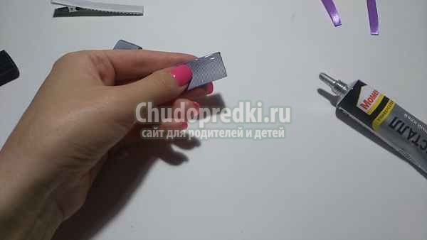 Заколка из лент слоник