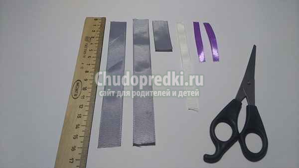 Заколка из лент слоник